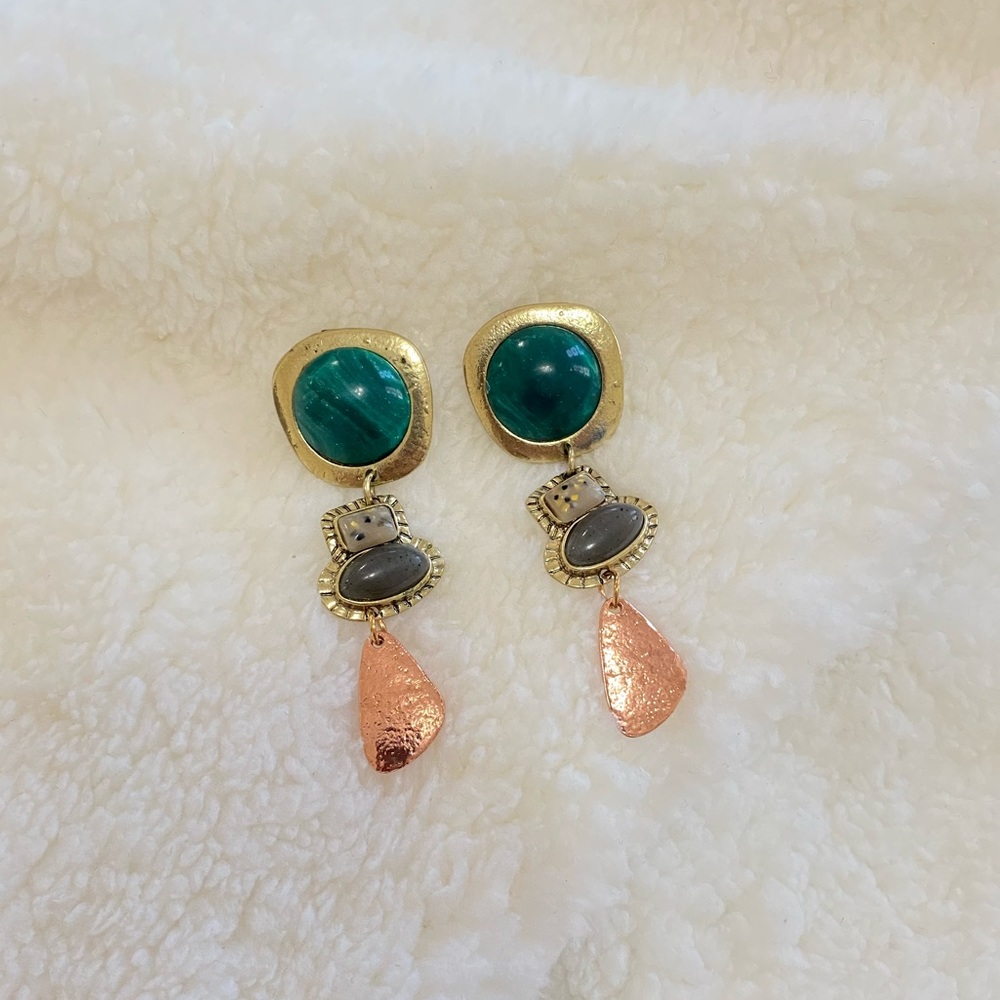 Multi shaped geometric statement earrings